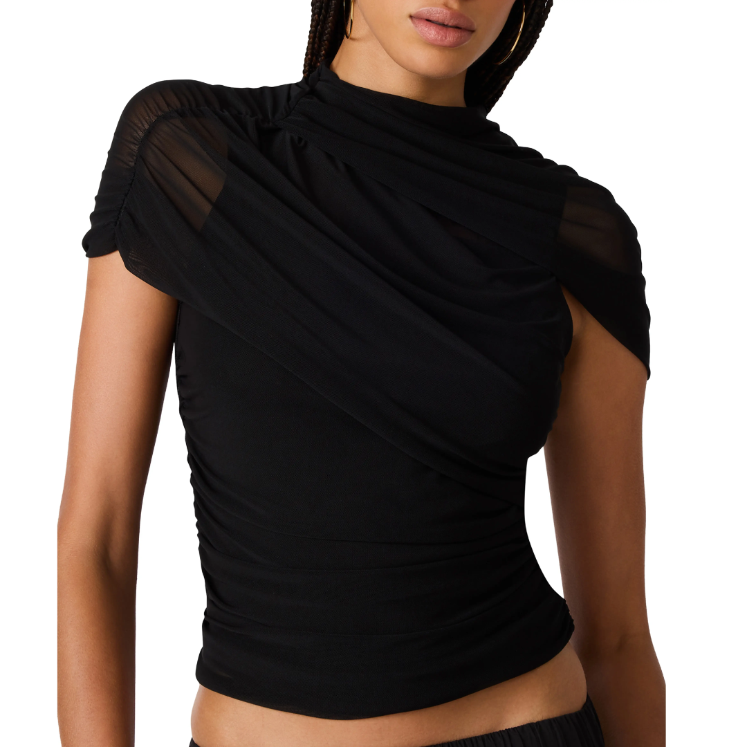 KERRY MESH TOP BLACK