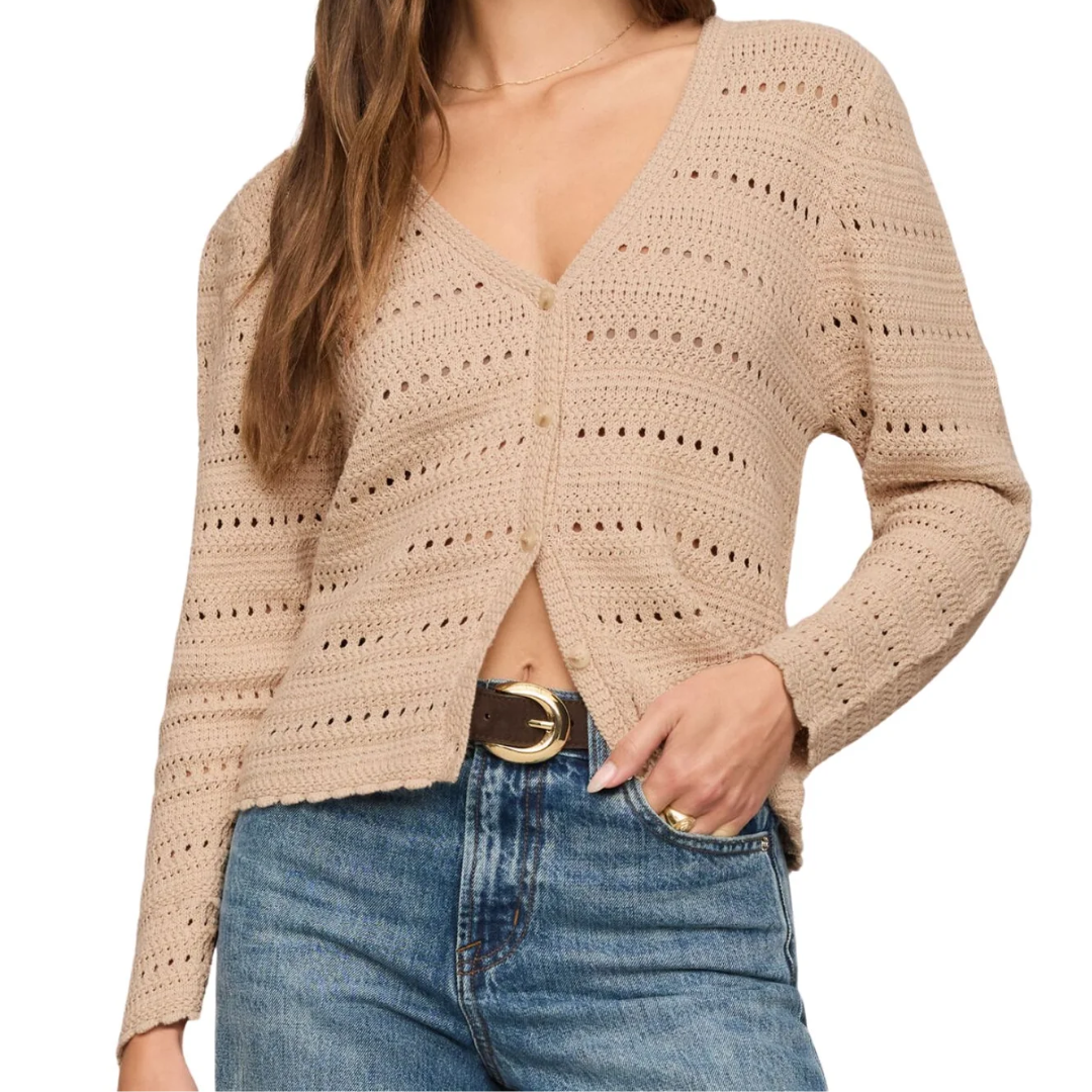 AVEN CROCHET CARDIGAN SOFT ECRU
