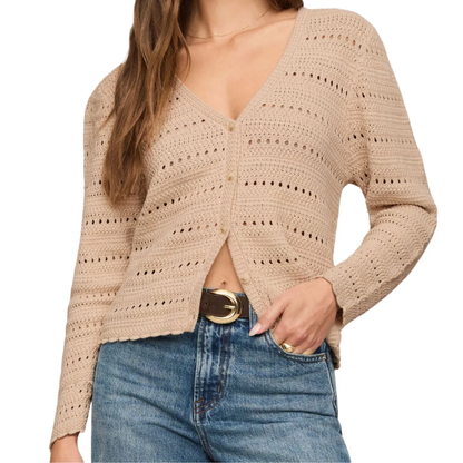 AVEN CROCHET CARDIGAN SOFT ECRU