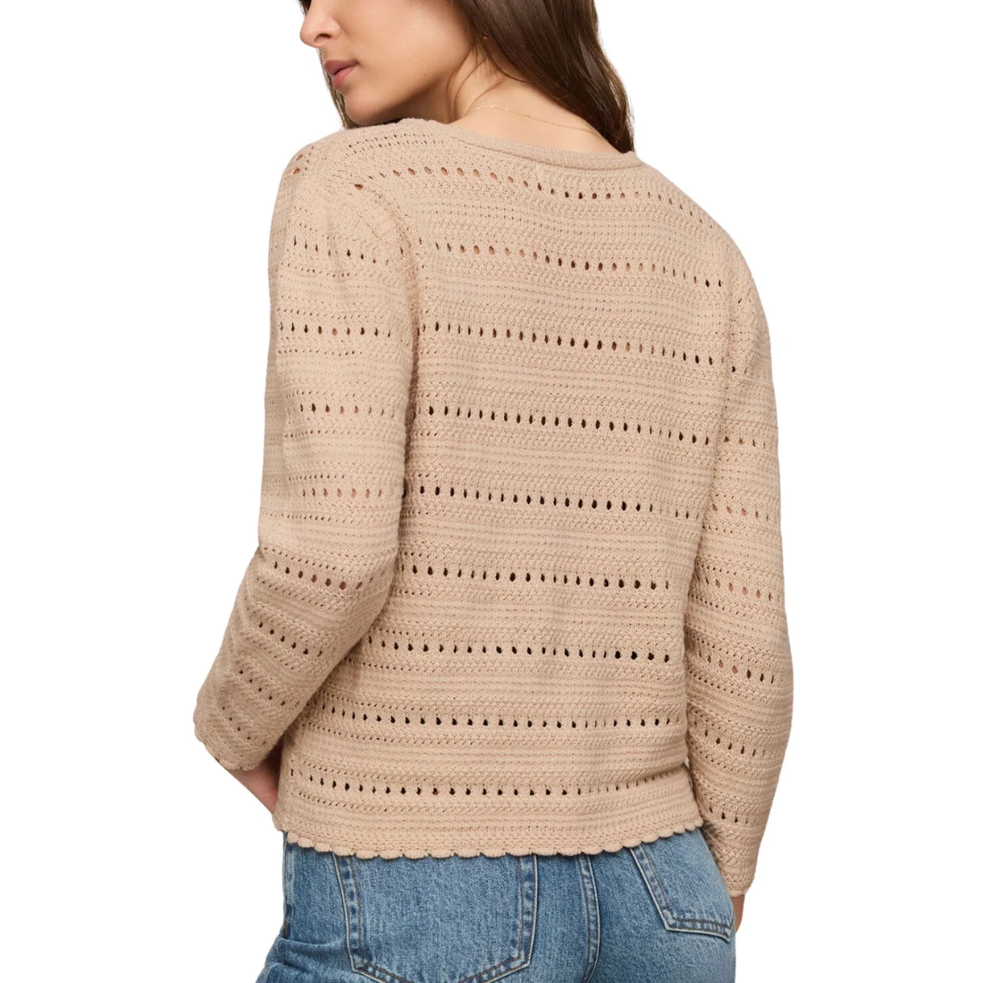 AVEN CROCHET CARDIGAN SOFT ECRU