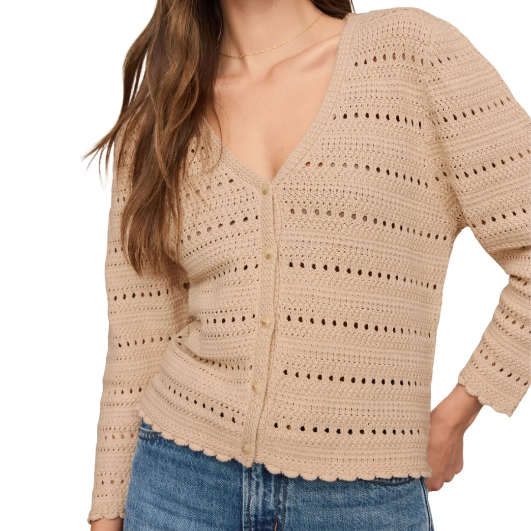 AVEN CROCHET CARDIGAN SOFT ECRU