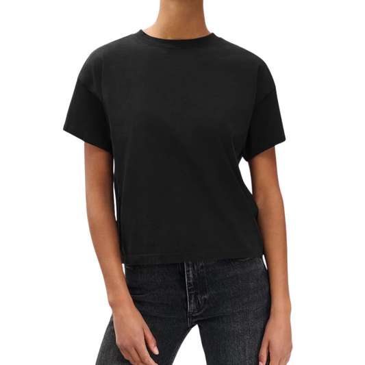 KELLY BOXY JERSEY TEE BLACK