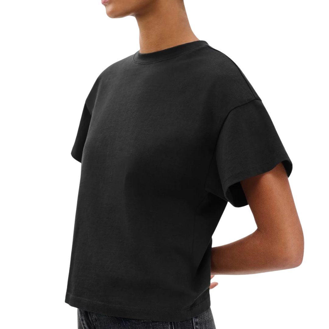 KELLY BOXY JERSEY TEE BLACK
