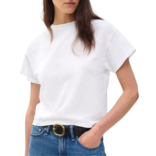 KELLY BOXY JERSEY TEE WHITE