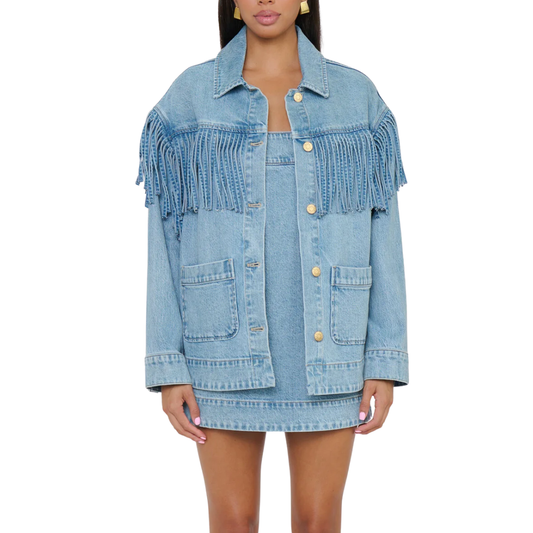 OJAI FRINGE JACKET JET STREAM BLUE