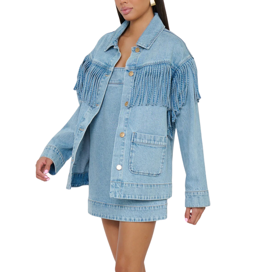 OJAI FRINGE JACKET JET STREAM BLUE