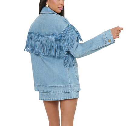 OJAI FRINGE JACKET JET STREAM BLUE