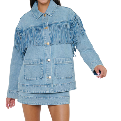 OJAI FRINGE JACKET JET STREAM BLUE
