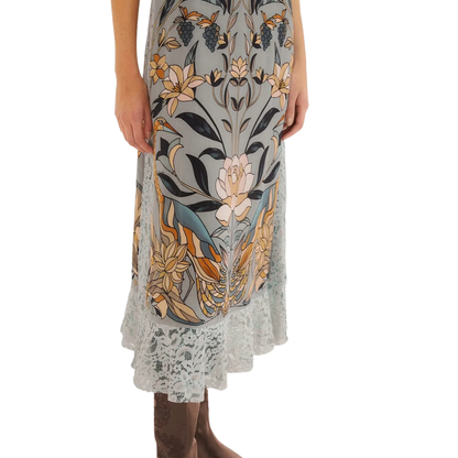 STAINED GLASS MIDI DRESS SOFT BLUE
