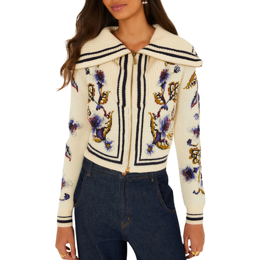 GOLDEN NATURE KNIT CARDIGAN OFF WHITE