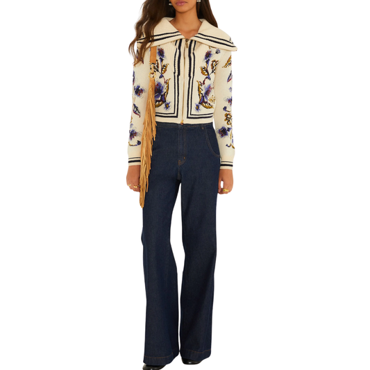 GOLDEN NATURE KNIT CARDIGAN OFF WHITE