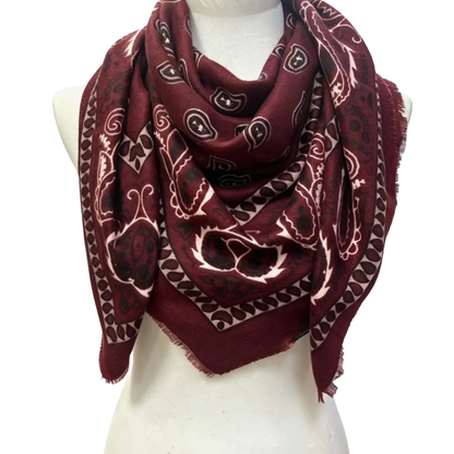 JULIETTE BANDANA SCARF BURGUNDY