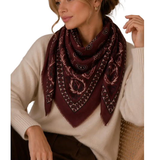 JULIETTE BANDANA SCARF BURGUNDY