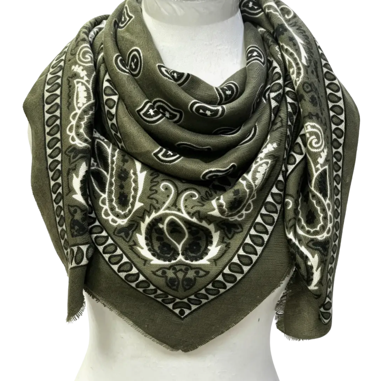 JULIETTE BANDANA SCARF KHAKI GREEN