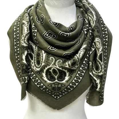JULIETTE BANDANA SCARF KHAKI GREEN