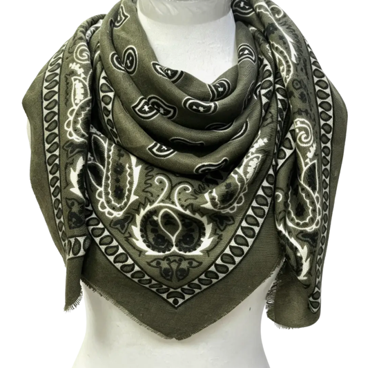 JULIETTE BANDANA SCARF KHAKI GREEN