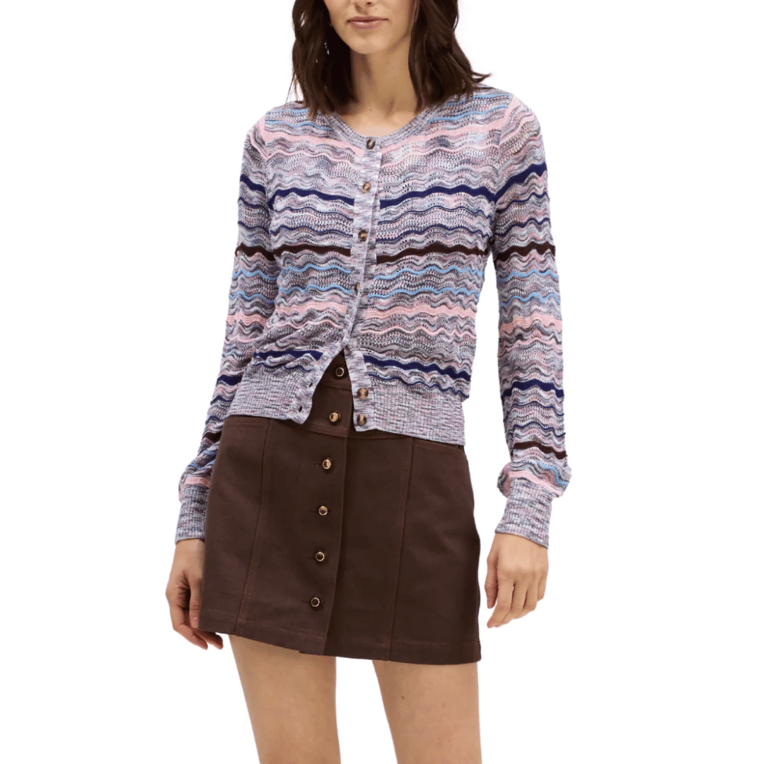 MILLER CARDIGAN BLUE/PINK
