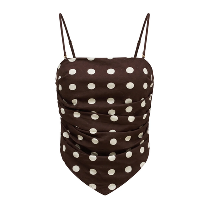 NOA TANK TOP BROWN POLKA DOT
