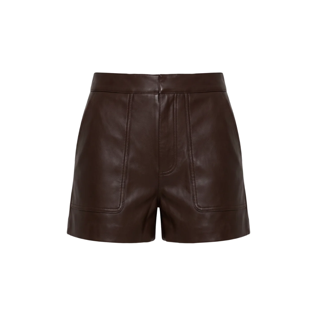 ELIJAH LEATHER SHORTS ESPRESSO