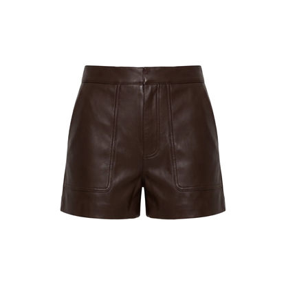 ELIJAH LEATHER SHORTS ESPRESSO