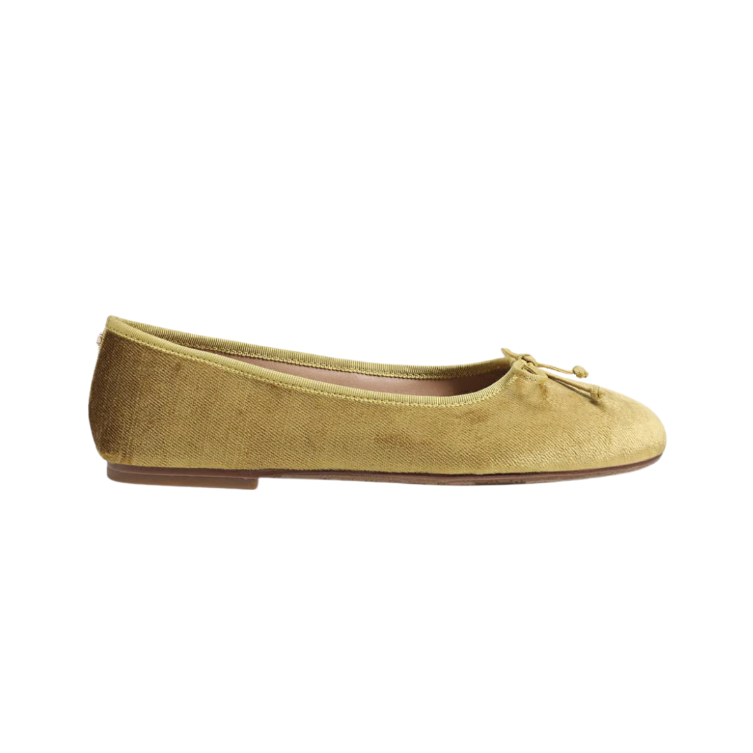 ALIE BALLET FLAT PERIDOT GREEN VELVET