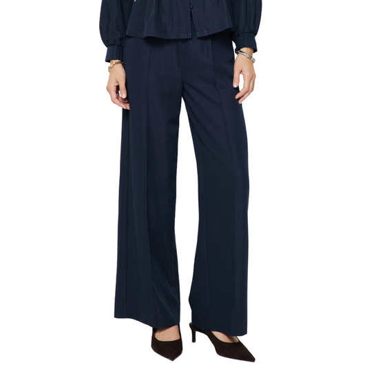WIDE LEG PULL ON TROUSER NAVY