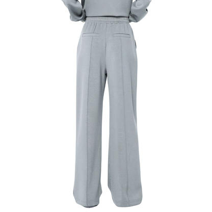 WIDE LEG DRAWSTRING SWEATPANT DUSTY BLUE