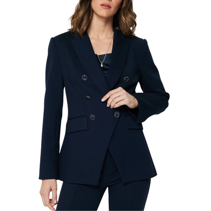 NOTCH COLLAR DOUBLE BLAZER NAVY