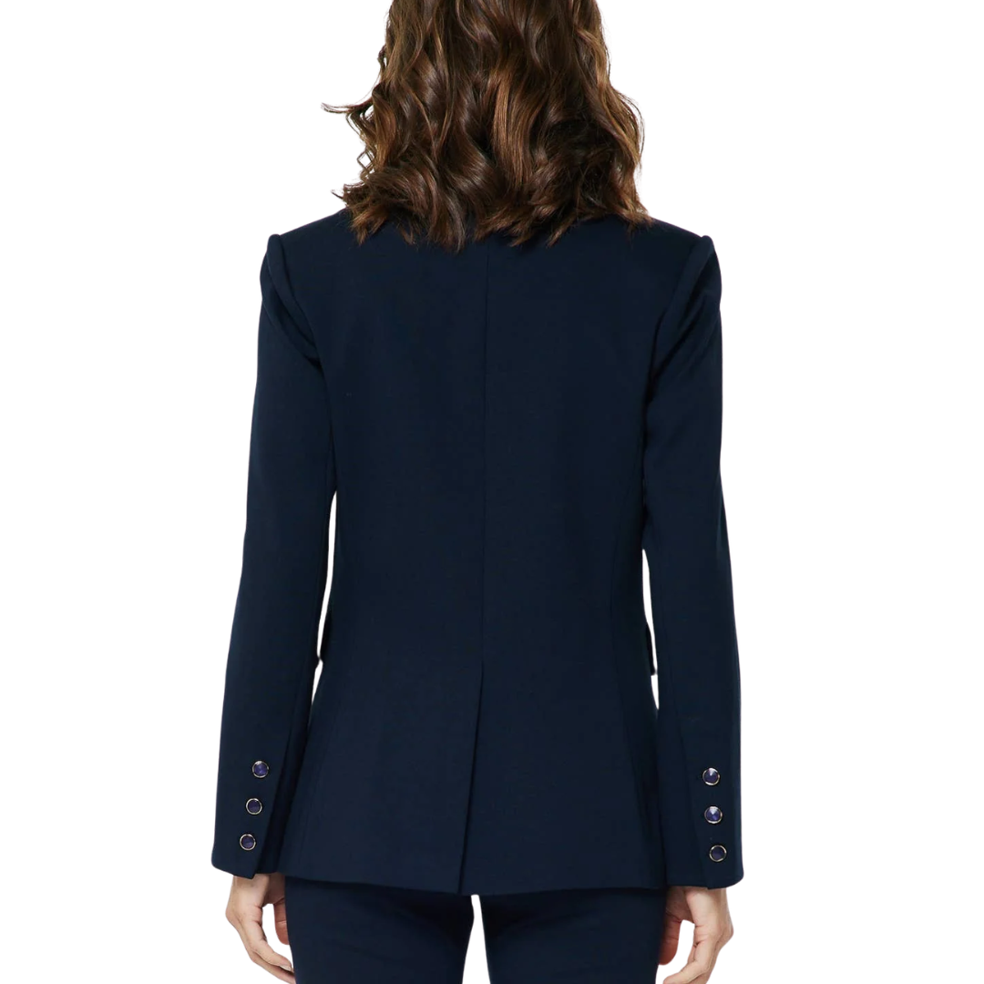 NOTCH COLLAR DOUBLE BLAZER NAVY
