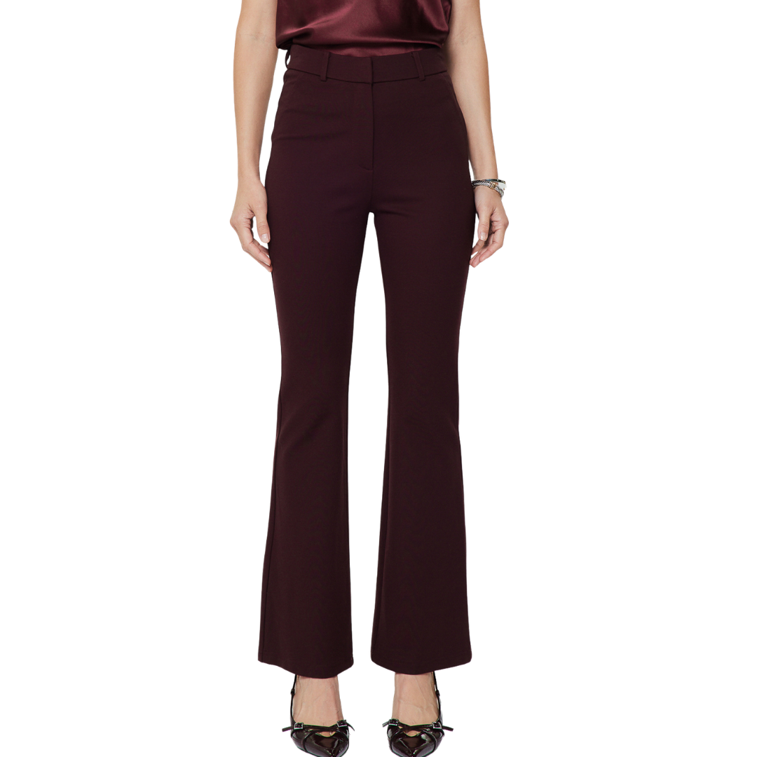PONTE FLARE PANT BURGUNDY