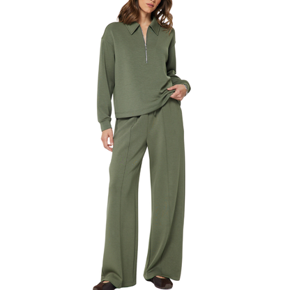 WIDE LEG DRAWSTRING SWEATPANT OLIVE
