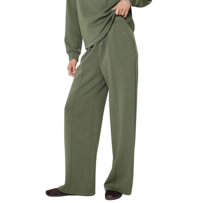WIDE LEG DRAWSTRING SWEATPANT OLIVE