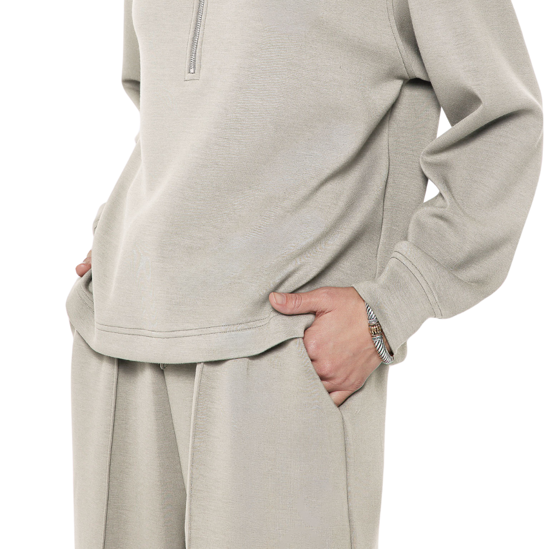 WIDE LEG DRAWSTRING SWEATPANT FOG