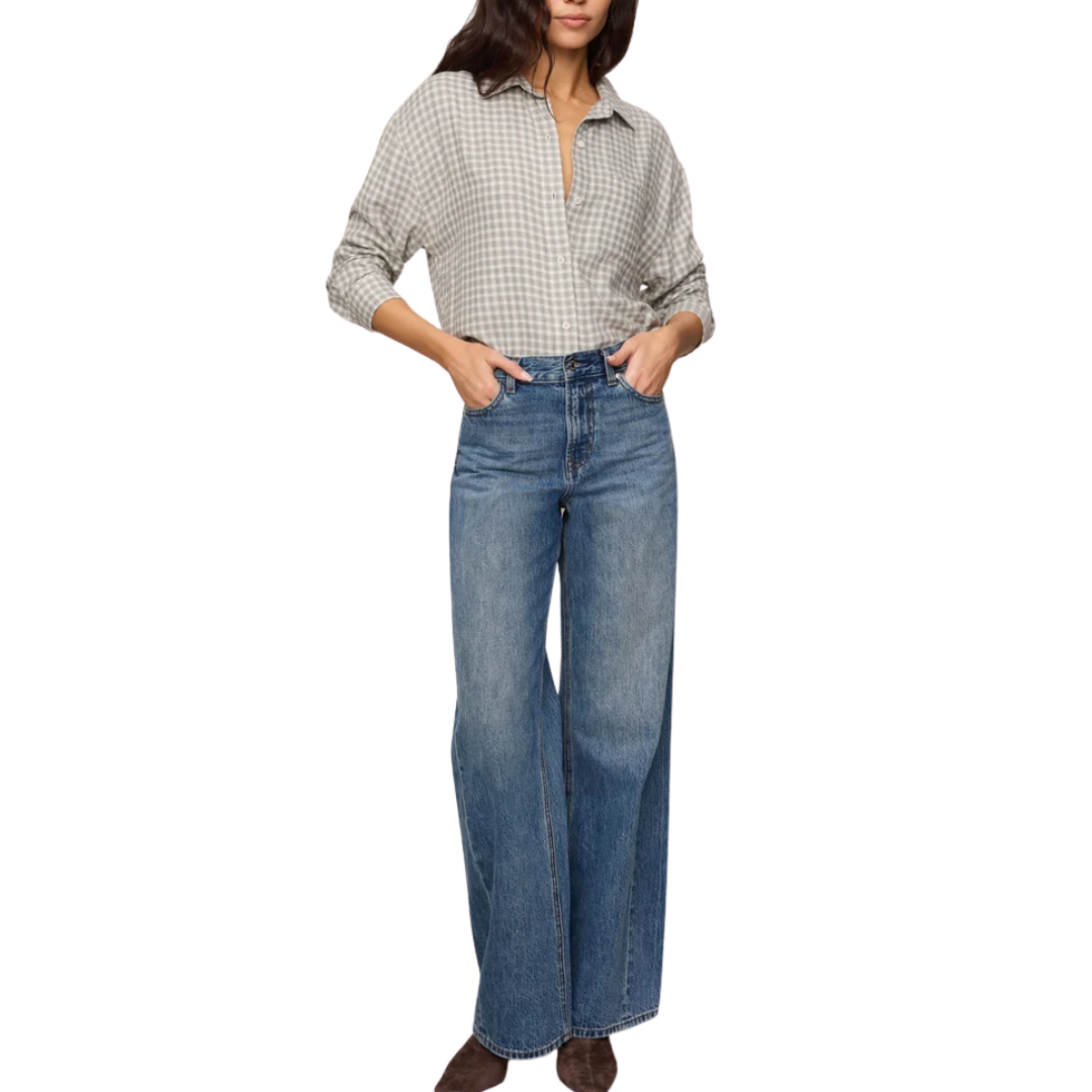RIVER PLAID BUTTON UP EMERALD COVE