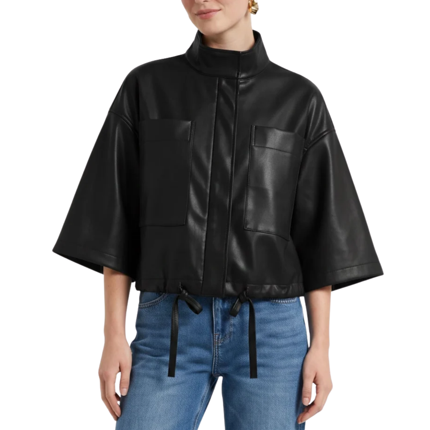DARCIE VEGAN LEATHER JACKET BLACK