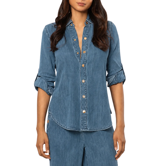 GILLIAN DENIM SHIRT WASHED BLUE