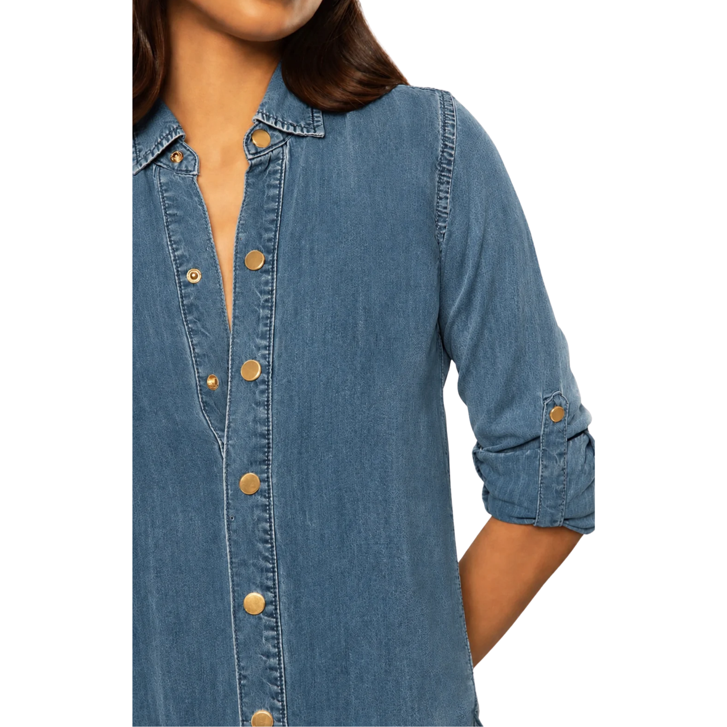 GILLIAN DENIM SHIRT WASHED BLUE