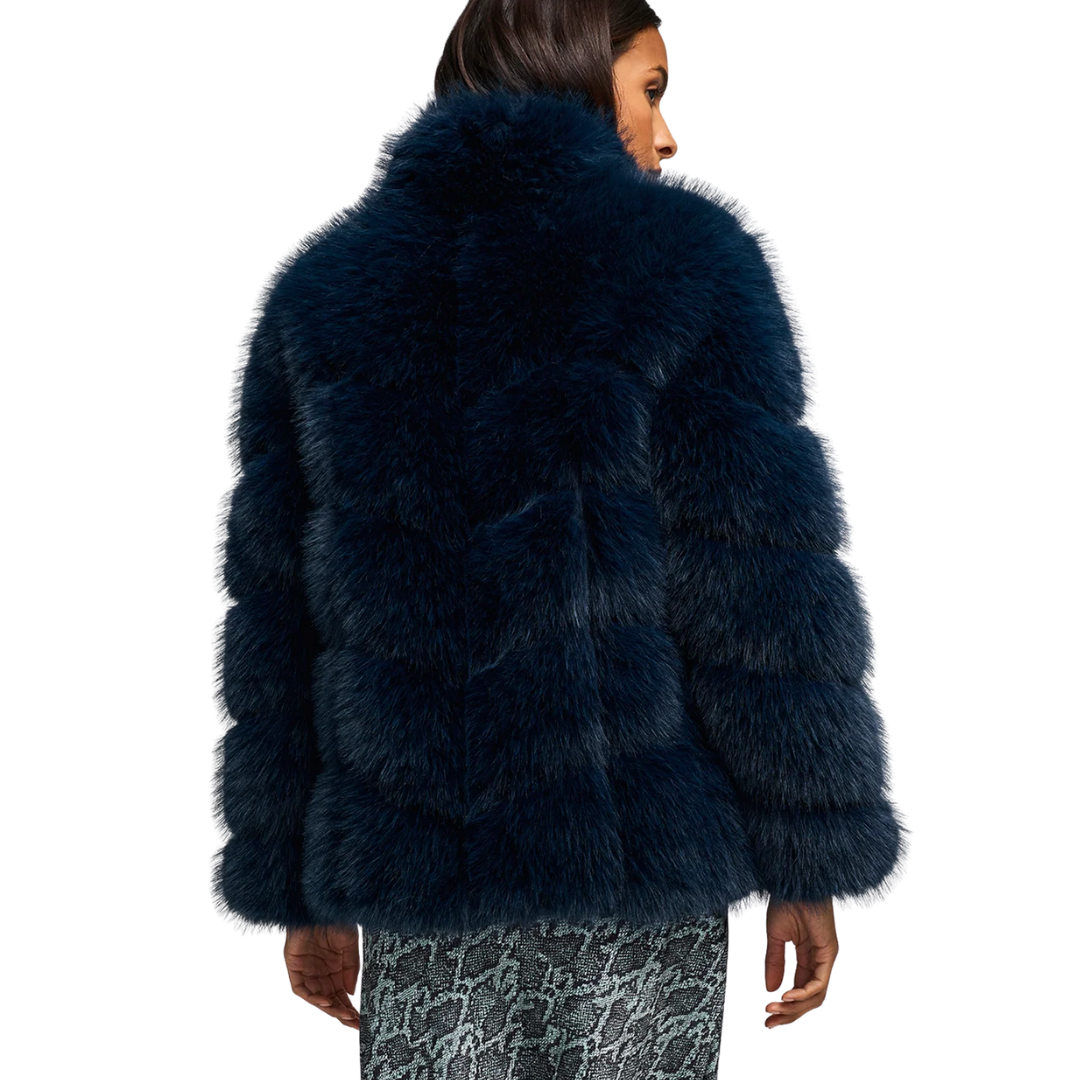 LOUISA FAUX FUR JACKET PEACOCK