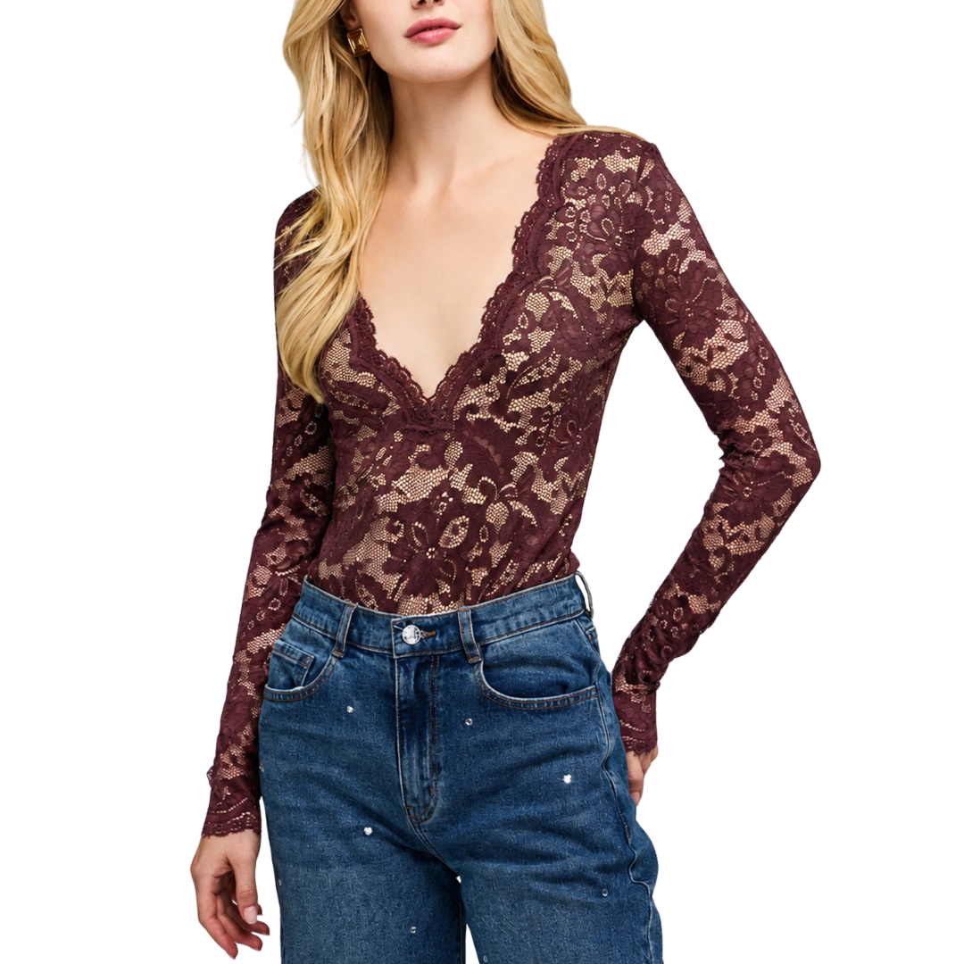 ALESSIA LACE BODYSUIT ESPRESSO