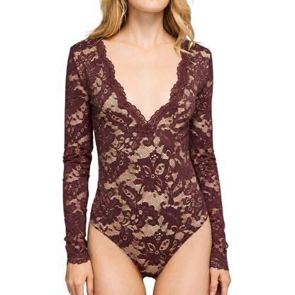 ALESSIA LACE BODYSUIT ESPRESSO