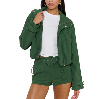VENTURA JACKET GREEN SUEDE