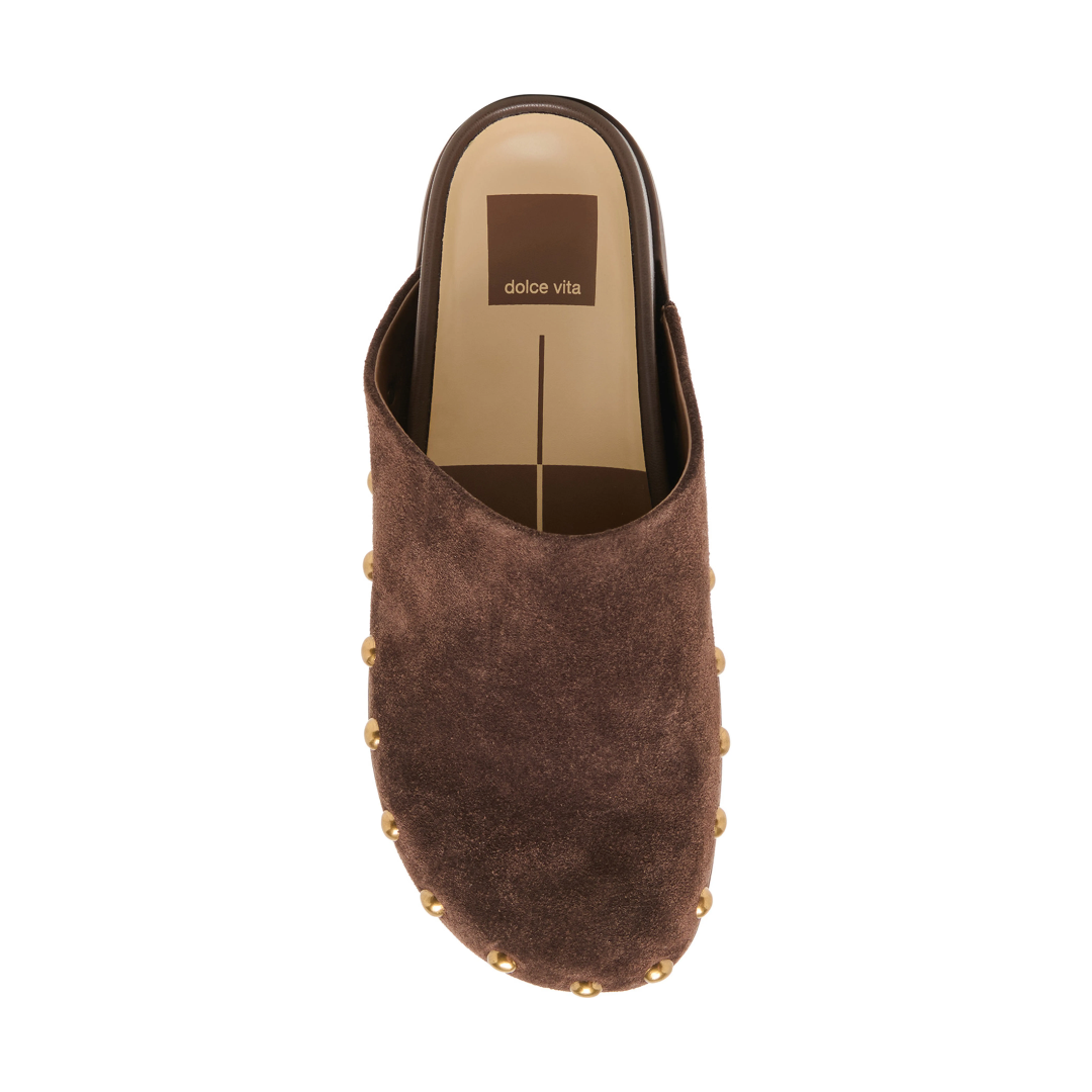 JONEY STUD DARK BROWN SUEDE
