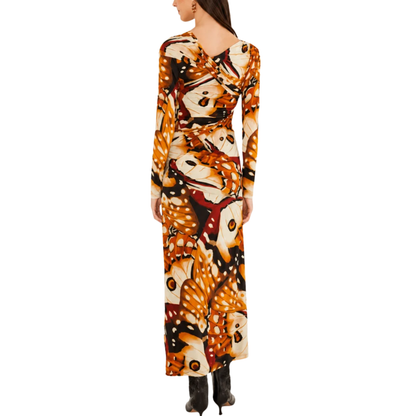 BORBOFLY LONG SLEEVE MAXI DRESS