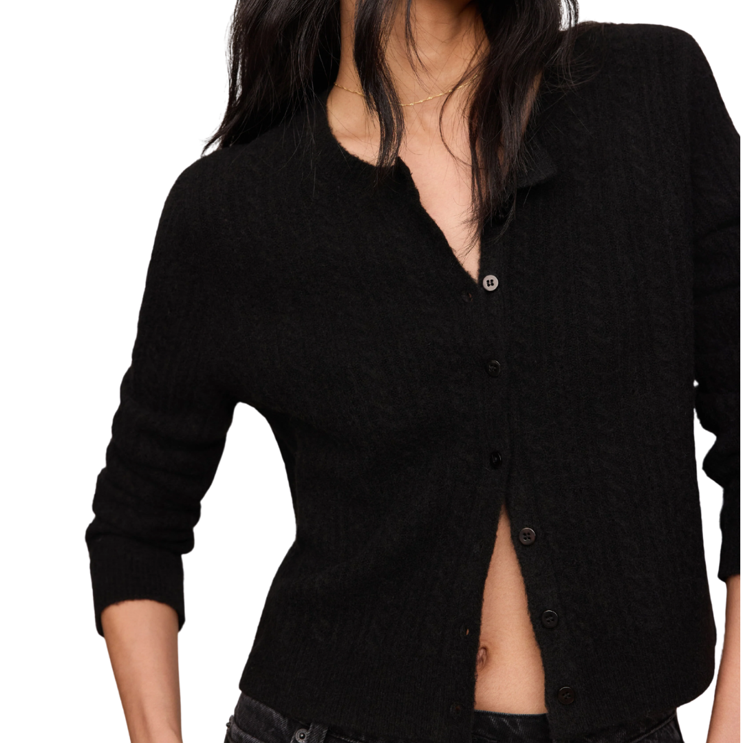 MEDINA POINTELLE CARDIGAN BLACK