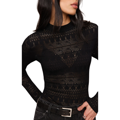 AVERY SWEATER TOP BLACK