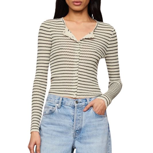 ROSANNA STRIPE SWEATER TOP CHALK