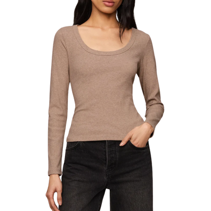 GREYSON SCOOP LONG SLEEVE TEE HEATHER ASH