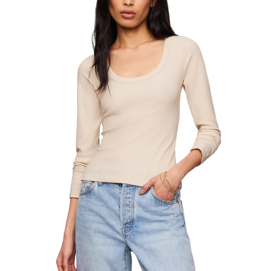 GREYSON SCOOP LONG SLEEVE TEE CHALK