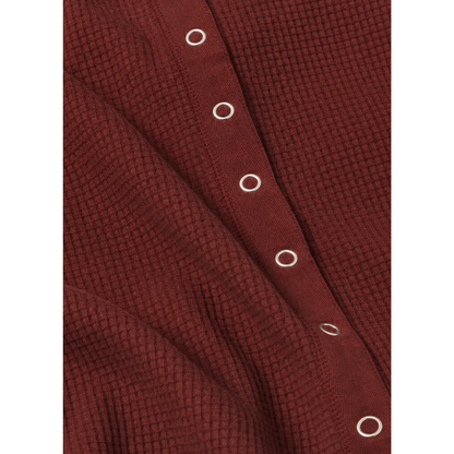 ALBANY WAFFLE BUTTON UP VELVET ROUGE