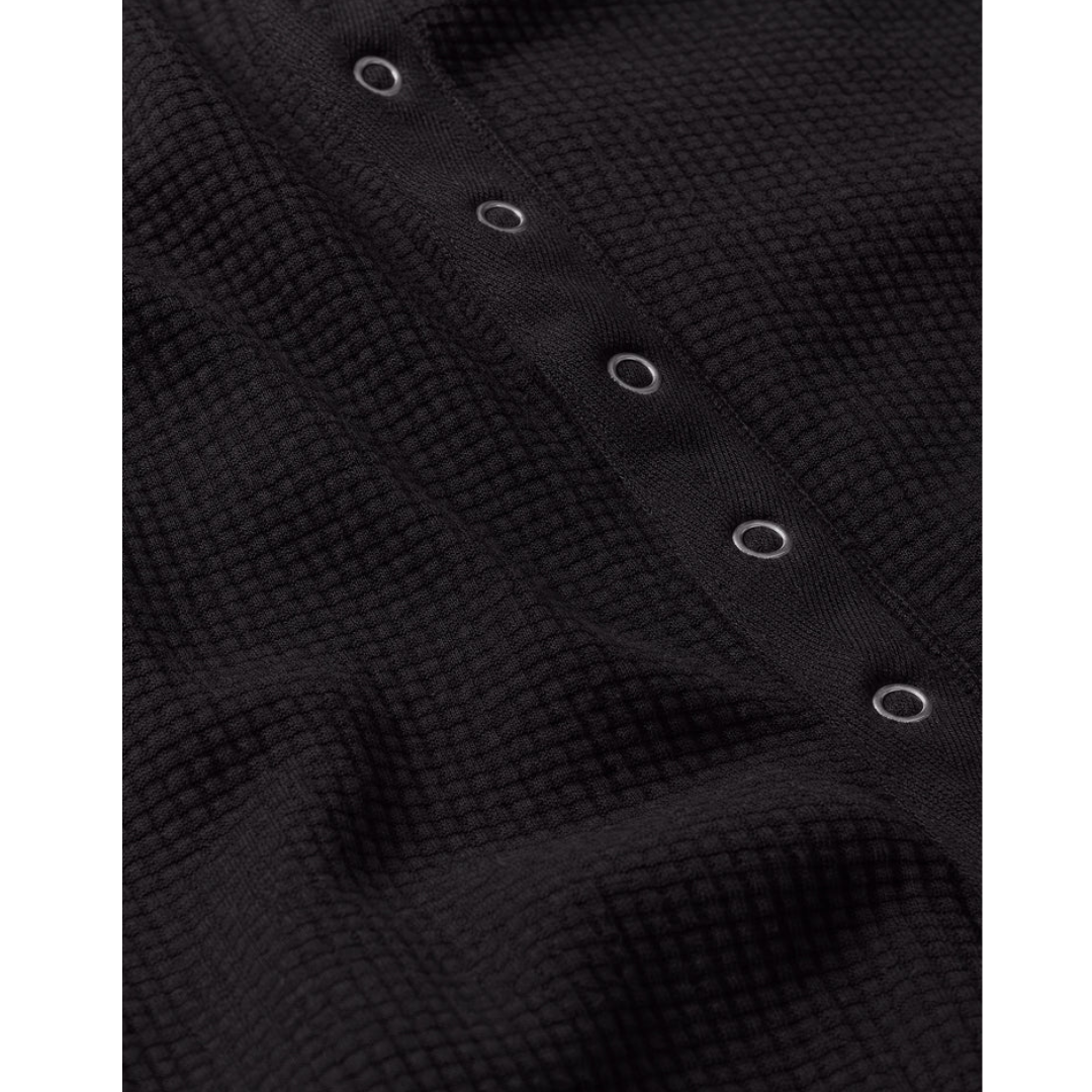 ALBANY WAFFLE BUTTON UP BLACK